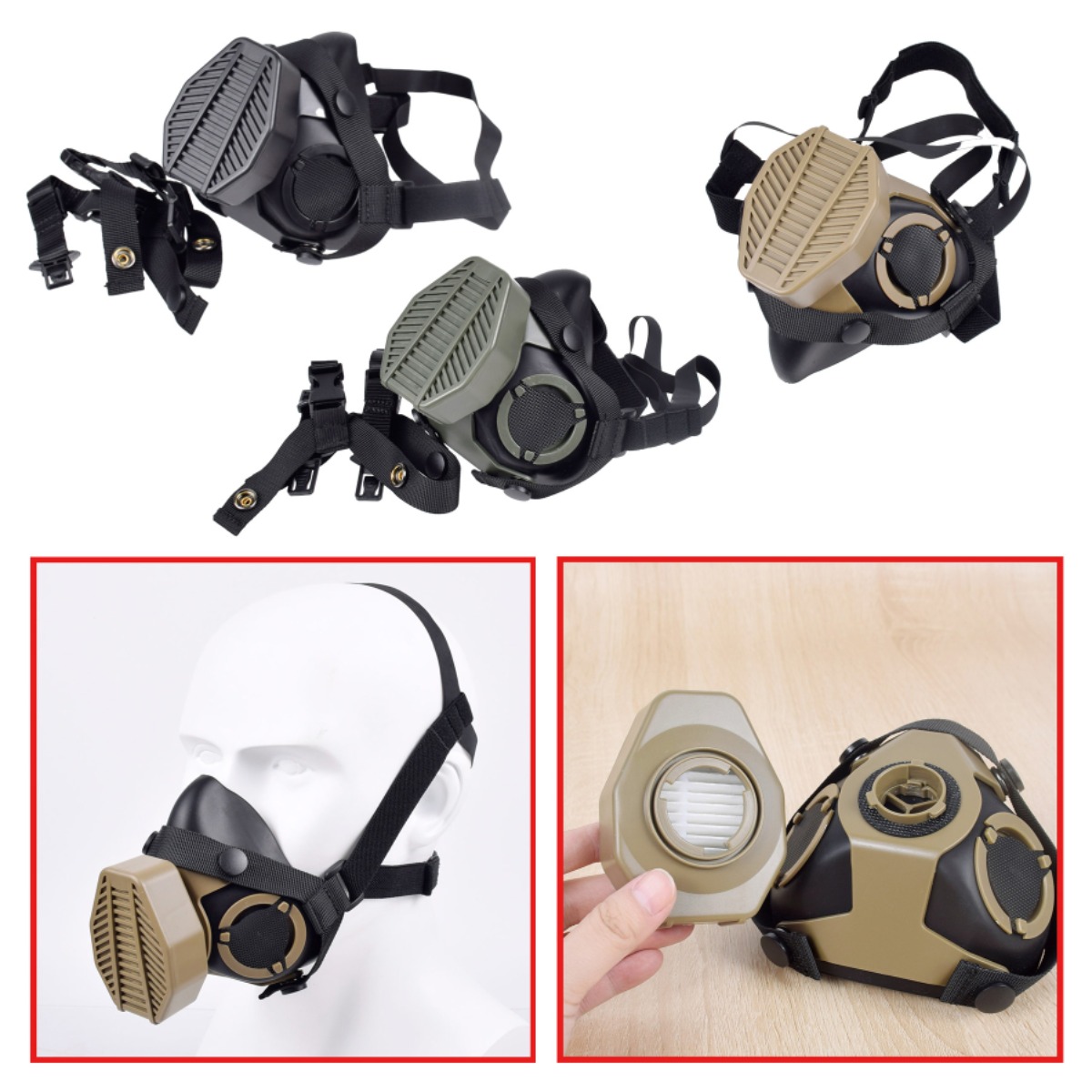 Hunting Outdoor Game - 戦術的な SOTR 防塵ハーフフェイス保護マスクフィット屋外使用狩猟チームフィールドエアソフトゲーム保護具アクセサリー