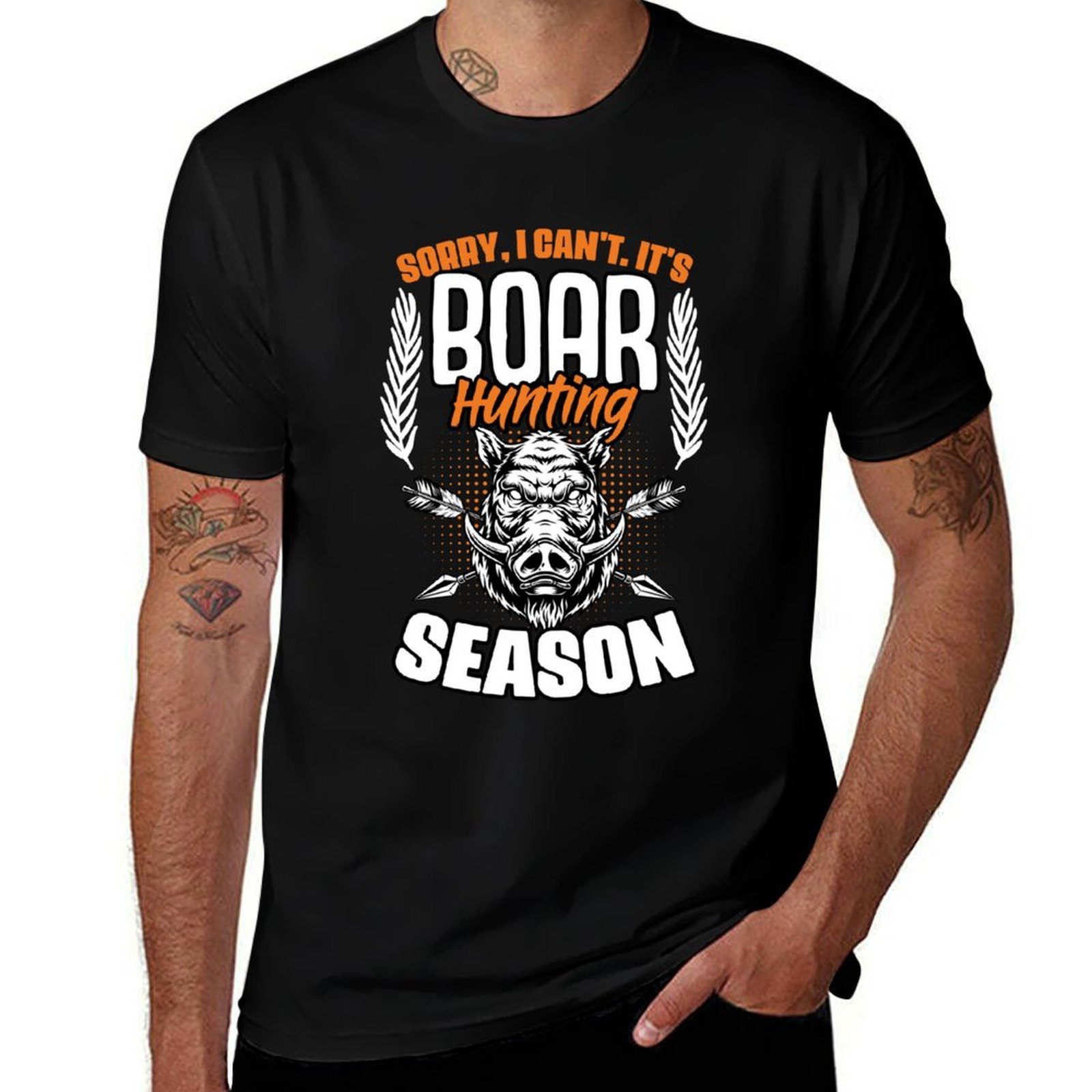 Wildman Hunting & Outdoor - ごめんなさい、面白くない。イノシシ狩りのユーモア。イノシシハンター向けTシャツ。リラックスフィットカジュアル半袖トップスTシャツ。