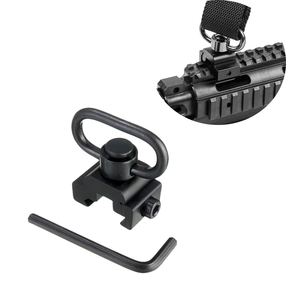 Rifle Sling Swivel - 20mm ピカティニーレール QD スリングスイベルマウントアダプター、1.25 インチクイックデタッチライフルストラップリング狩猟銃アクセサリー