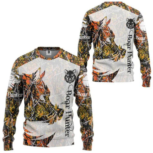 Wildman Hunting & Outdoor - 迷彩狩猟動物イノシシメンズ Tシャツ 3D プリントスポーツ長袖 Tシャツトップカジュアルメンズ Tシャツプルオーバートップス