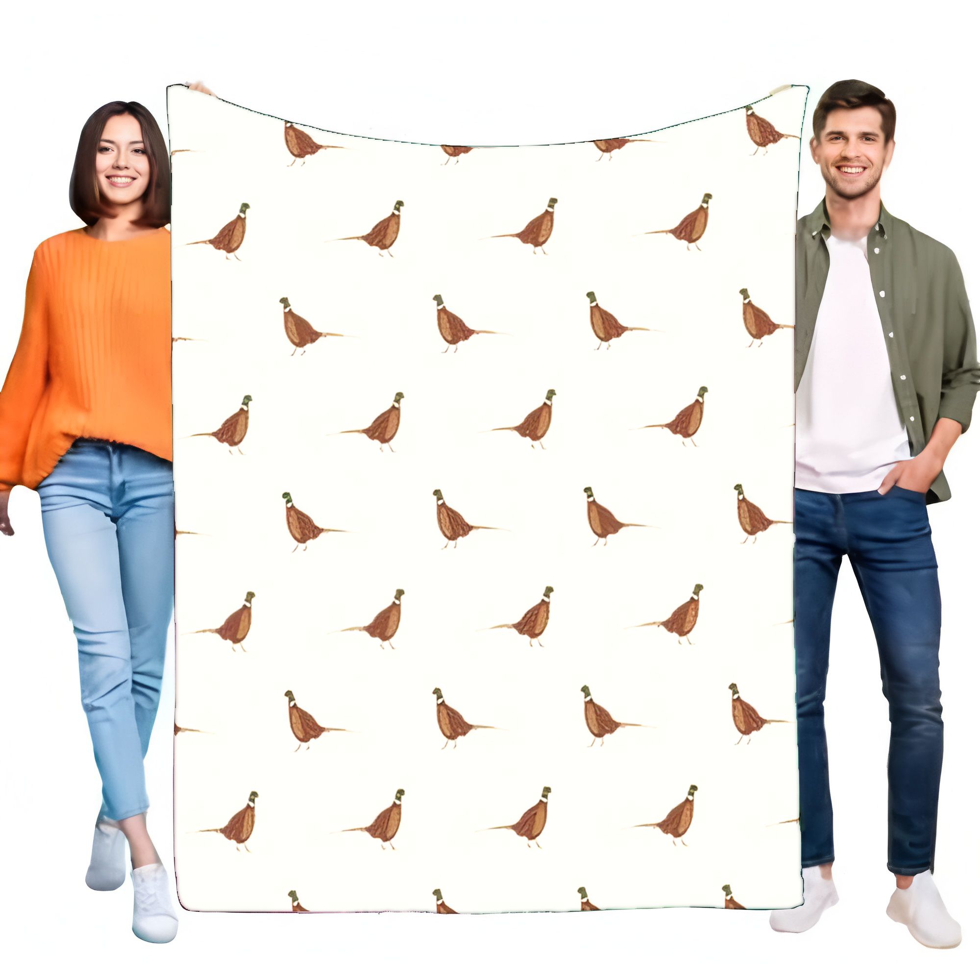 Outdoor Hunting Blanket - 素朴なキジの鳥柄フランネルブランケット、柔らかく暖かく居心地の良いソファ、ベッド、カウチ、屋外、狩猟の装飾、男性へのギフト