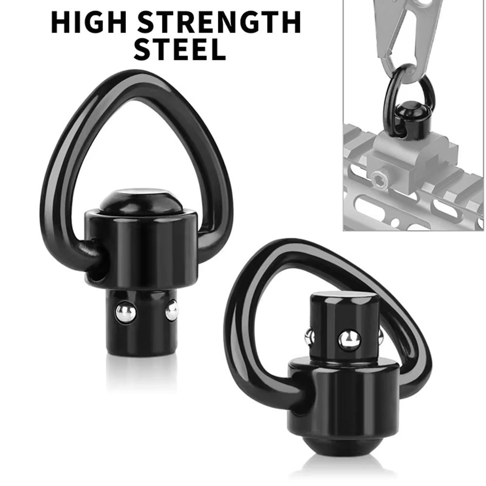 Rifle Sling Swivel - QD クイックリリースガンスリングスイベルバックルハート型スチールボールリングエアソフト AK ライフル用に調整可能