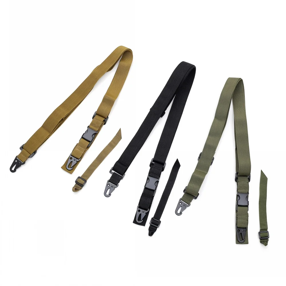 Rifle Sling Swivel - 3 点ガンスリングバンジーストラップベルト調節可能な屋外狩猟アクセサリー 3 点ライフルショルダーストラップガンロープ
