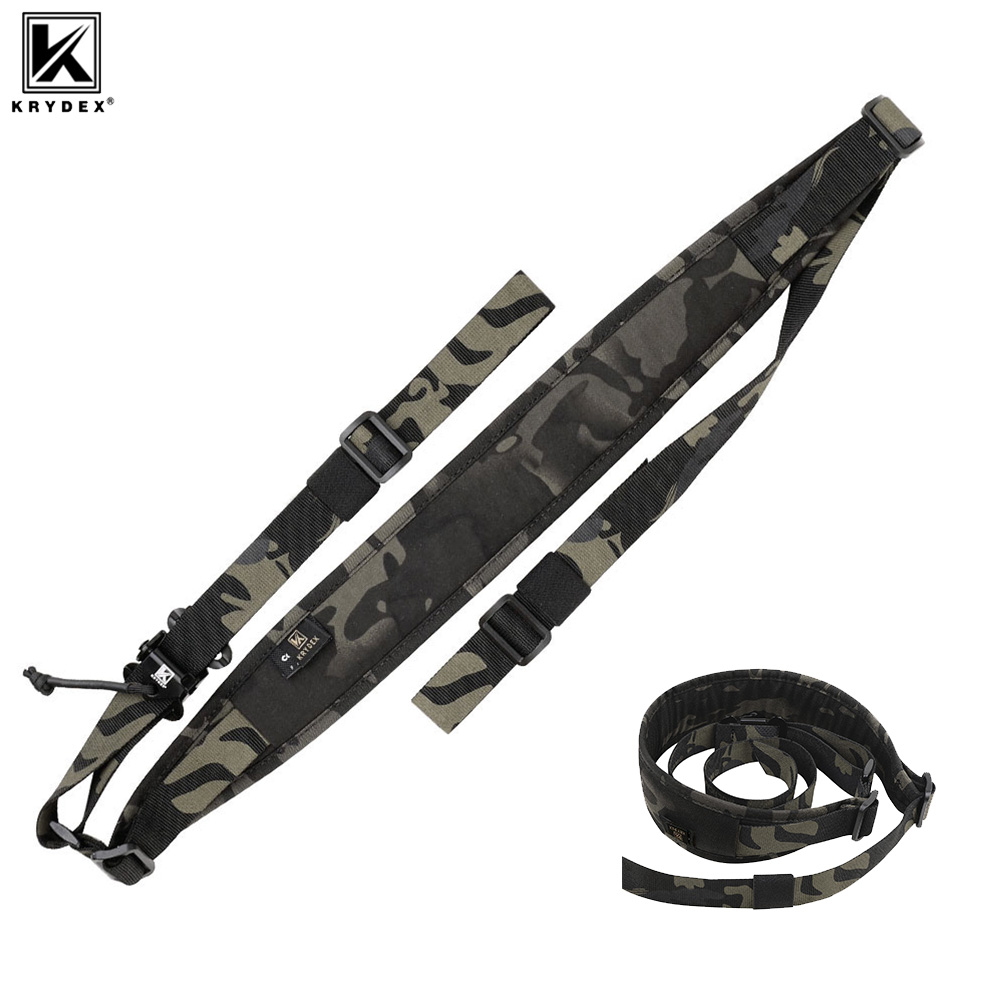 Rifle Sling Swivel - KRYDEX 戦術 2 点ライフルスリング調整可能なガンスリングスターパッド入りショルダーストラップ戦闘モジュラー射撃機器