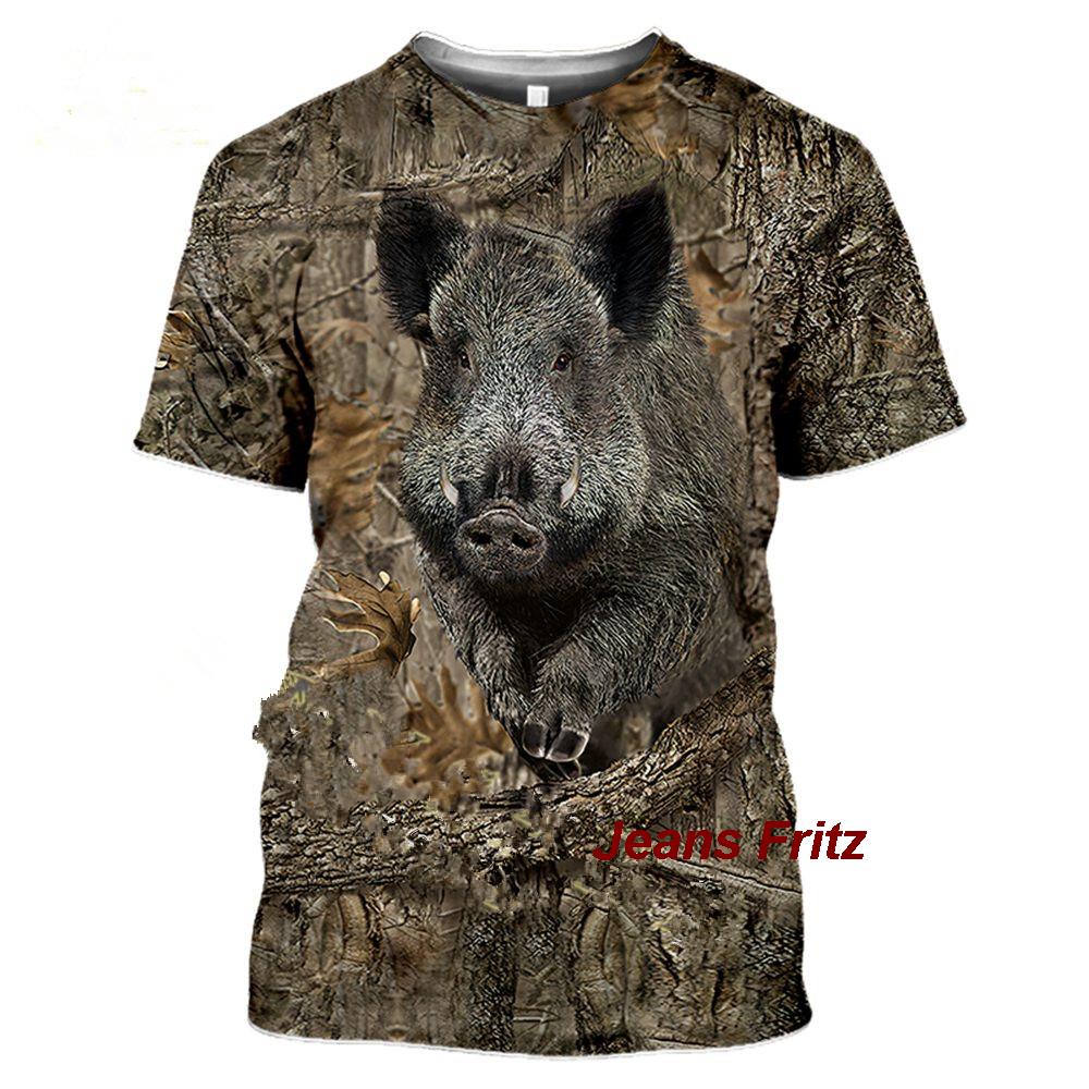 メンズ半袖Tシャツ,カモフラージュ,動物,野生,3D,夏,レ - Wildman Hunting & Outdoor のレビューと価格