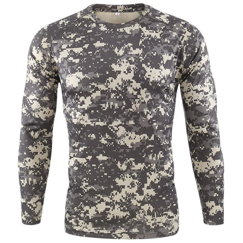 メンズ長袖カモフラージュTシャツ,通気性,速乾性,アウトドア - Outdoor Hunting T Shirts のレビューと価格