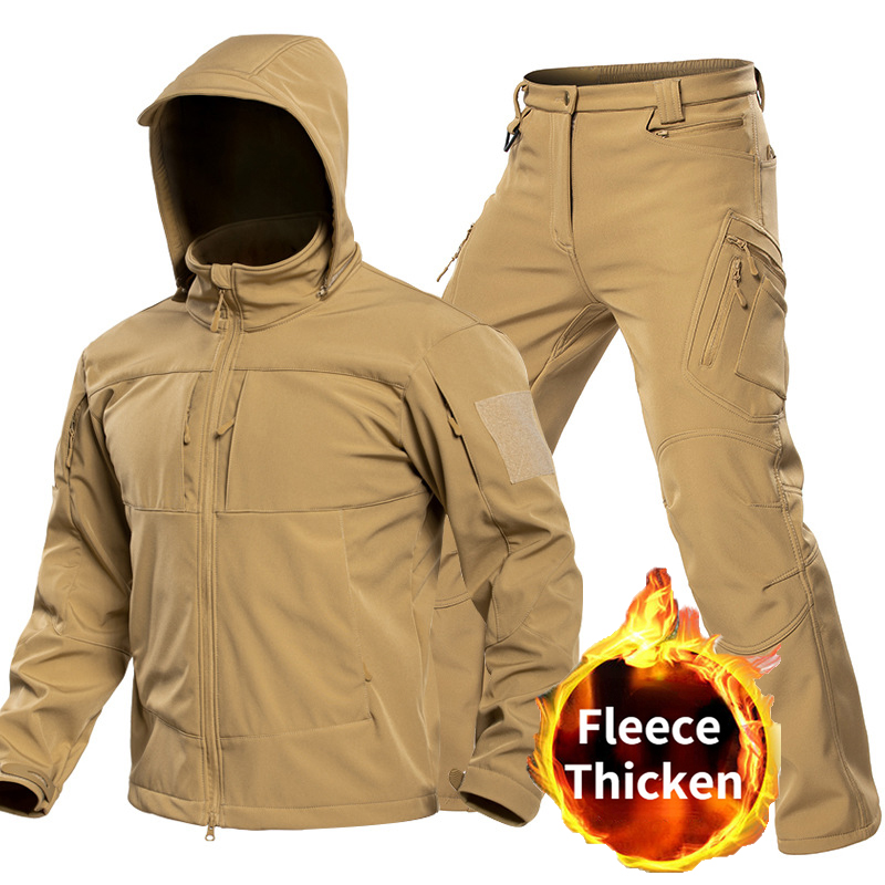 男性用アウトドアタクティカルソフトシェルスーツ フード付きフ - Hunting & Outdoor Supplies Vanderbijlpark Photos のレビューと価格