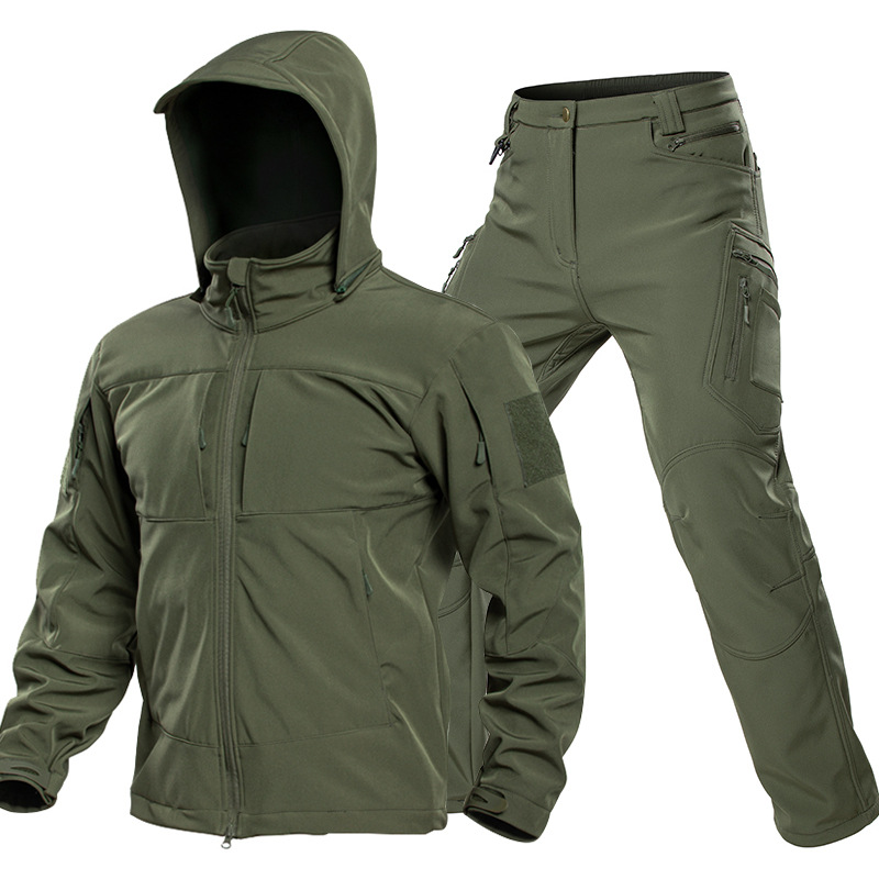 男性用アウトドアタクティカルソフトシェルスーツ フード付きフ - Hunting & Outdoor Supplies Vanderbijlpark Photos のレビューと価格