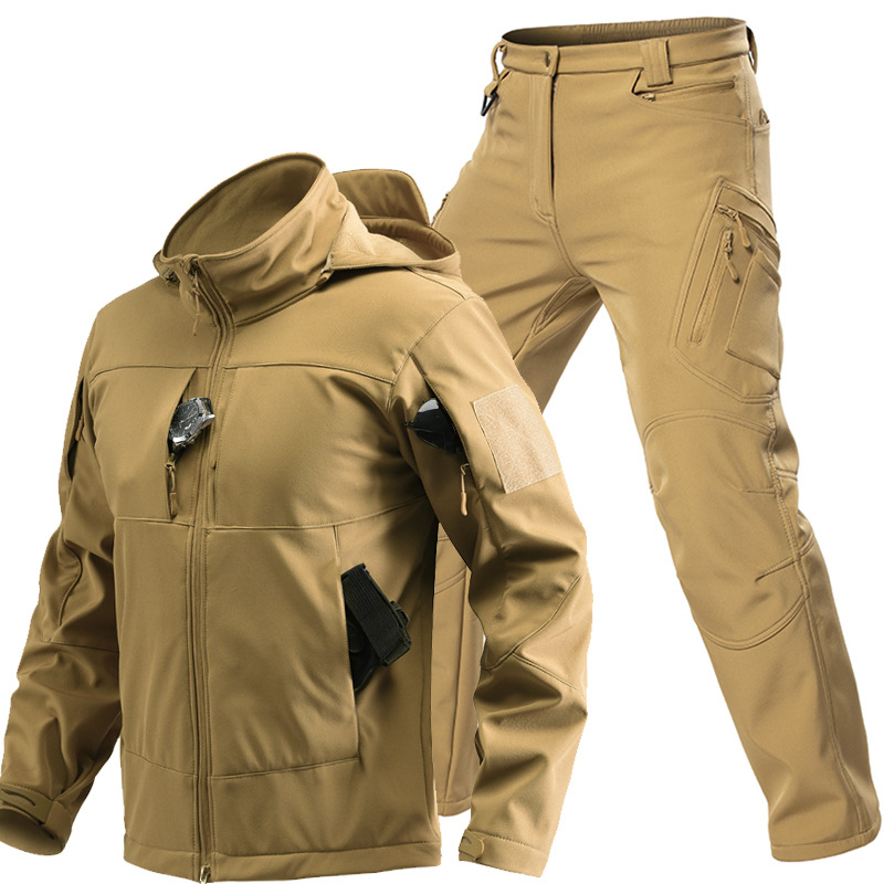 男性用アウトドアタクティカルソフトシェルスーツ フード付きフ - Hunting & Outdoor Supplies Vanderbijlpark Photos のレビューと価格