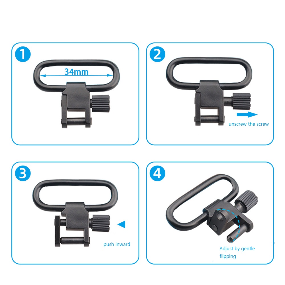 2 個 QD スリングスイベルストラップバックルキット戦術的 - Rifle Sling Swivel のレビューと価格