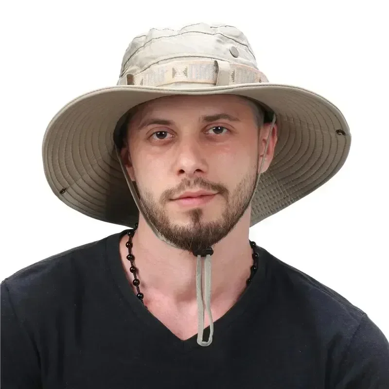 夏の男性バケットハット屋外 UV 保護つば広パナマサファリ狩 - Hunting And Outdoor Shop のレビューと価格
