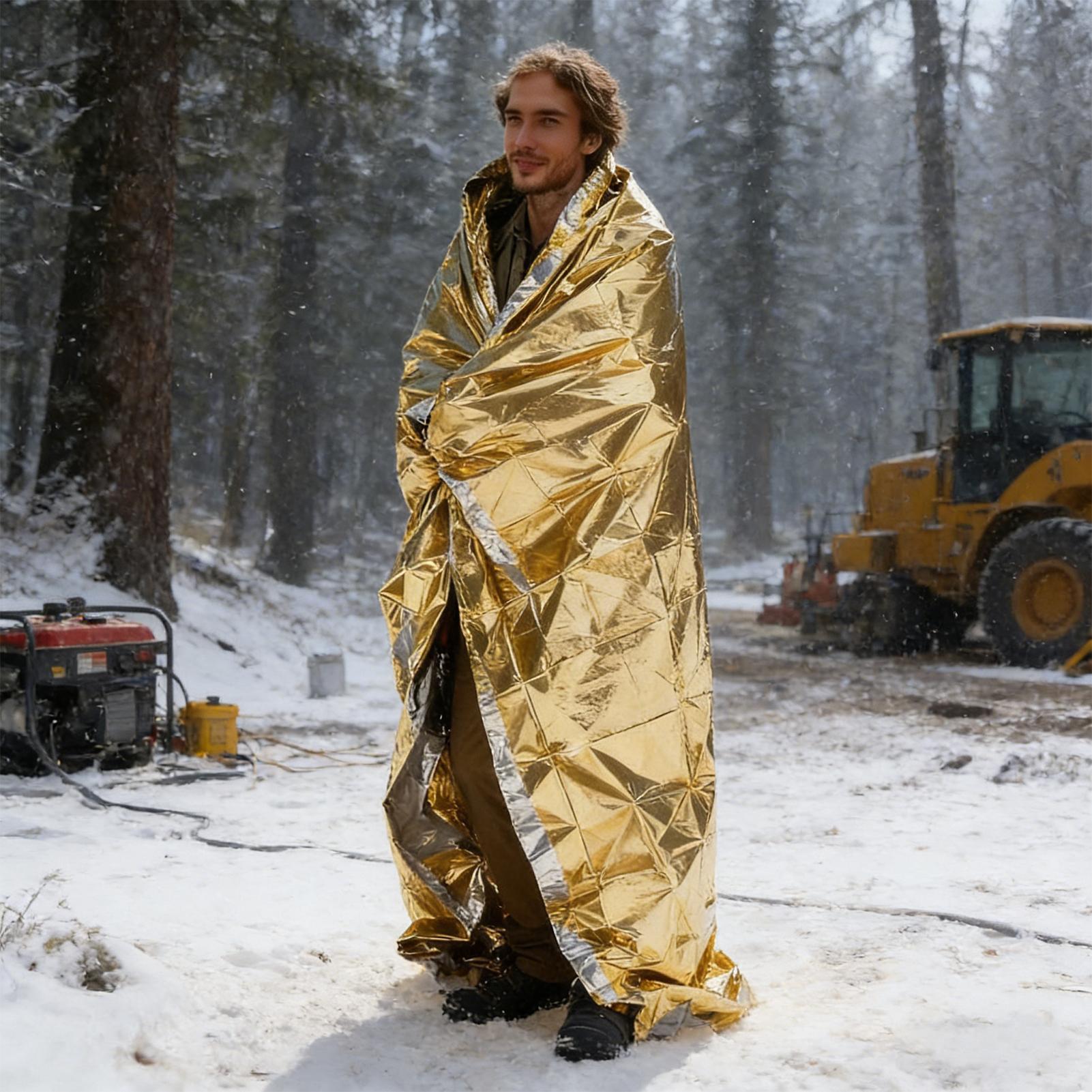 サバイバルブランケット 反射性フォイル 防水タープ 130x - Outdoor Hunting Blanket のレビューと価格