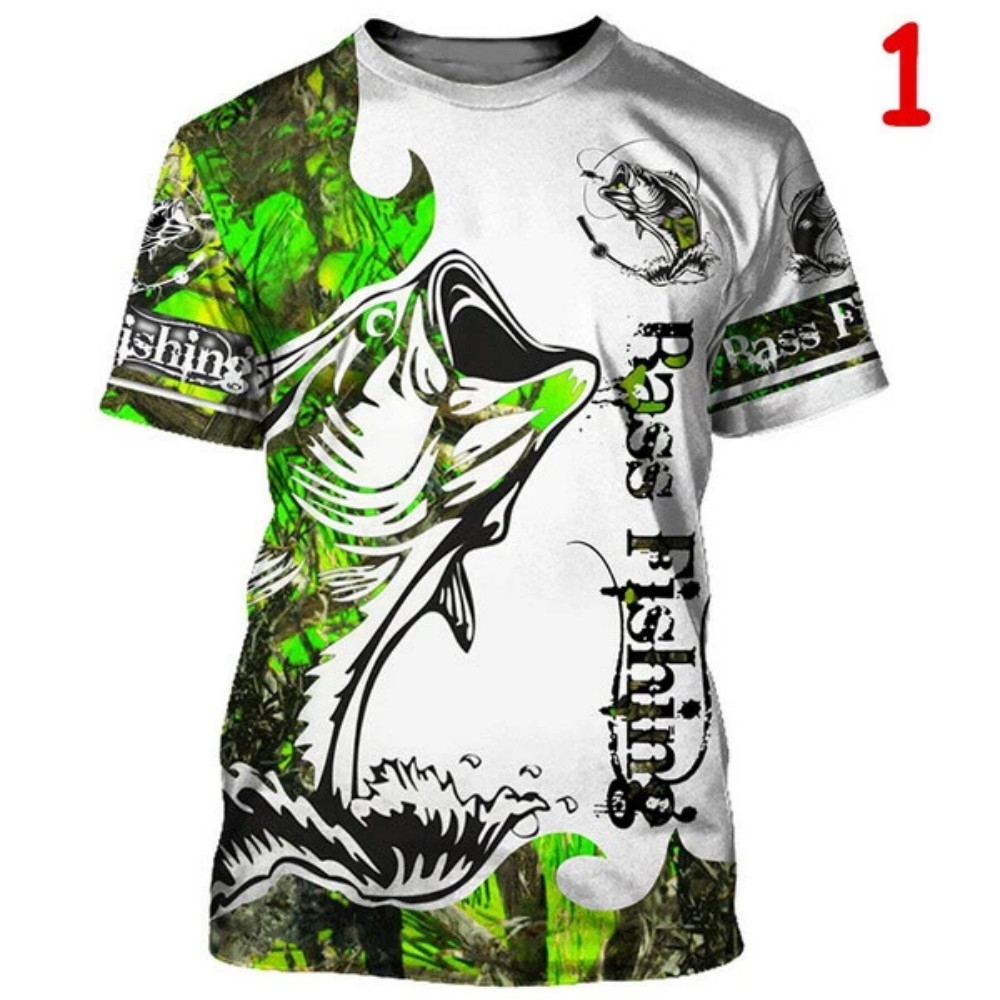 メンズ鯉柄Tシャツ – 動物/魚/狩猟用迷彩柄の半袖トップス - Outdoor Hunting T Shirts のレビューと価格