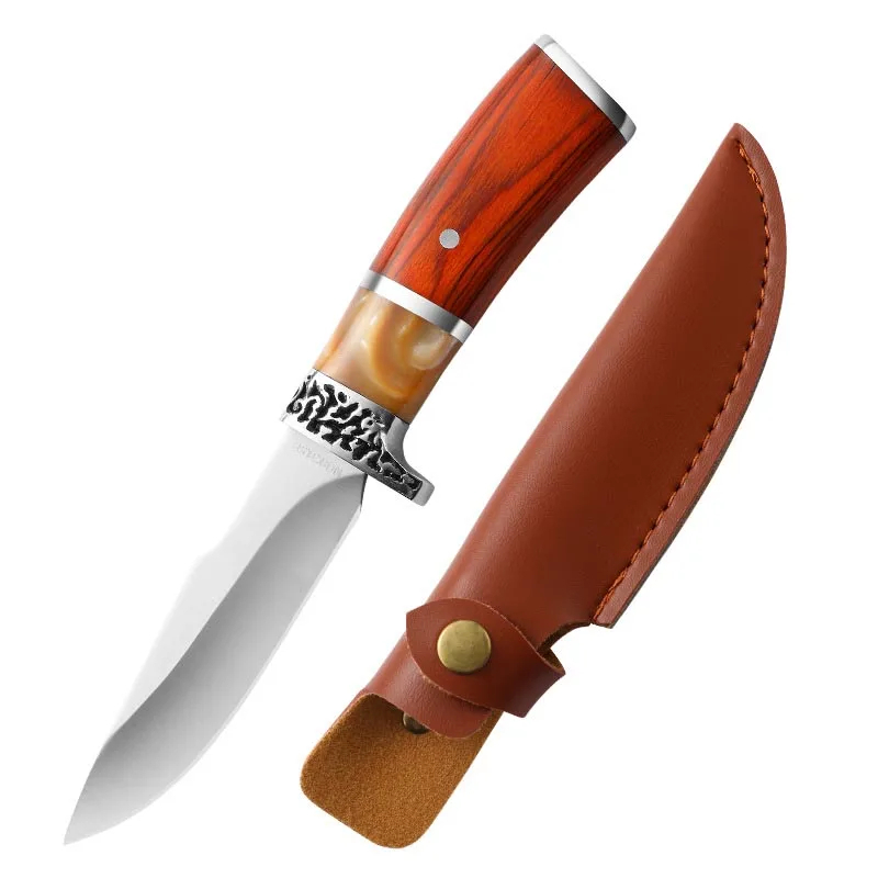 4インチ肉切り包丁狩猟用ナイフ高級色付き木製ハンドル骨抜きナ - Hunting Camp Outdoor Kitchen のレビューと価格