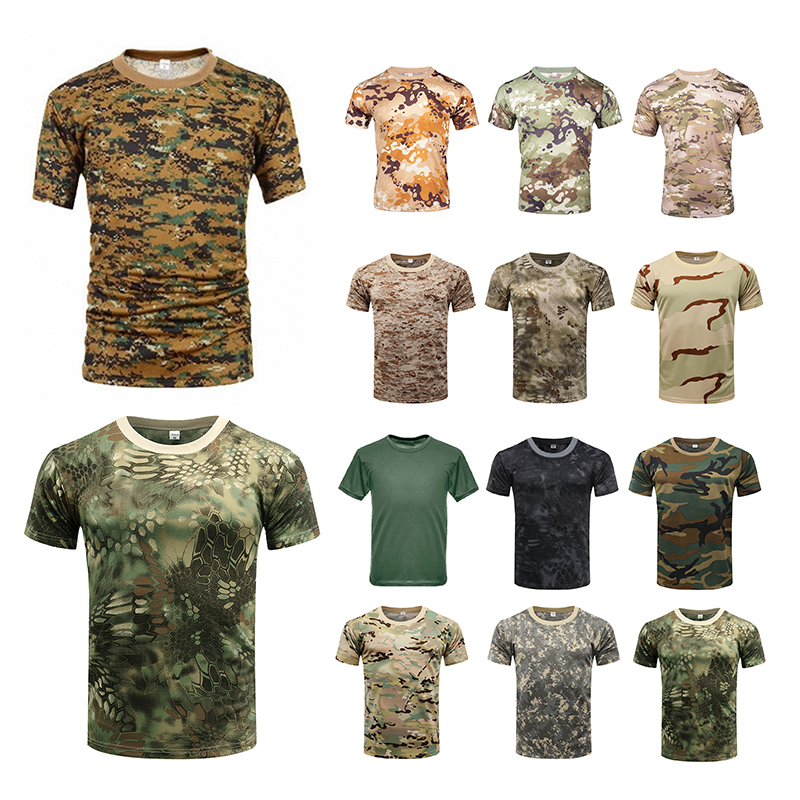 デイリーウェア メンズ タクティカル カモフラージュ Tシャ - Outdoor Hunting T Shirts のレビューと価格