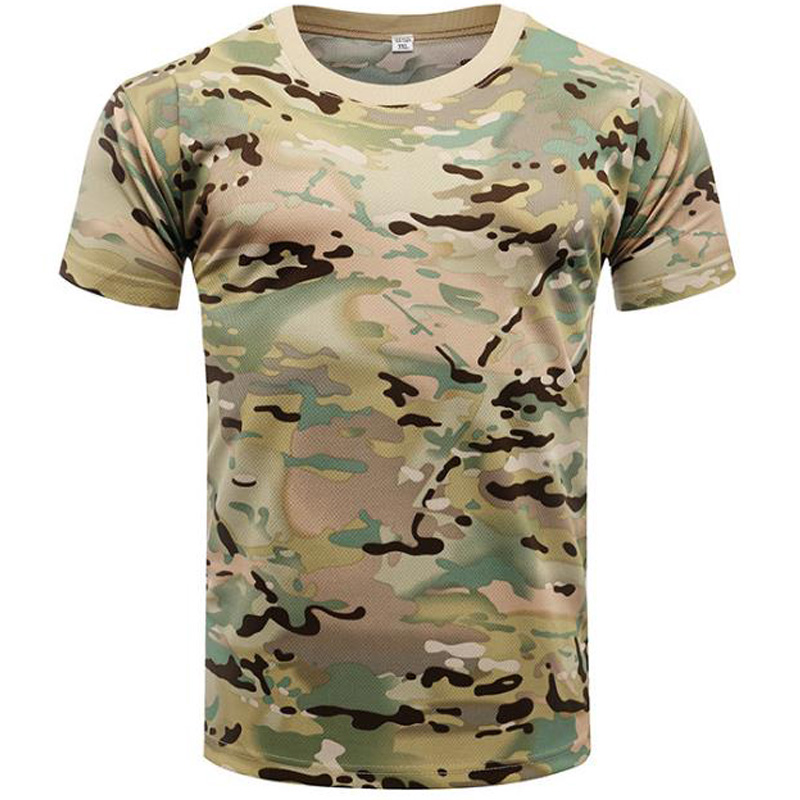 デイリーウェア メンズ タクティカル カモフラージュ Tシャ - Outdoor Hunting T Shirts のレビューと価格