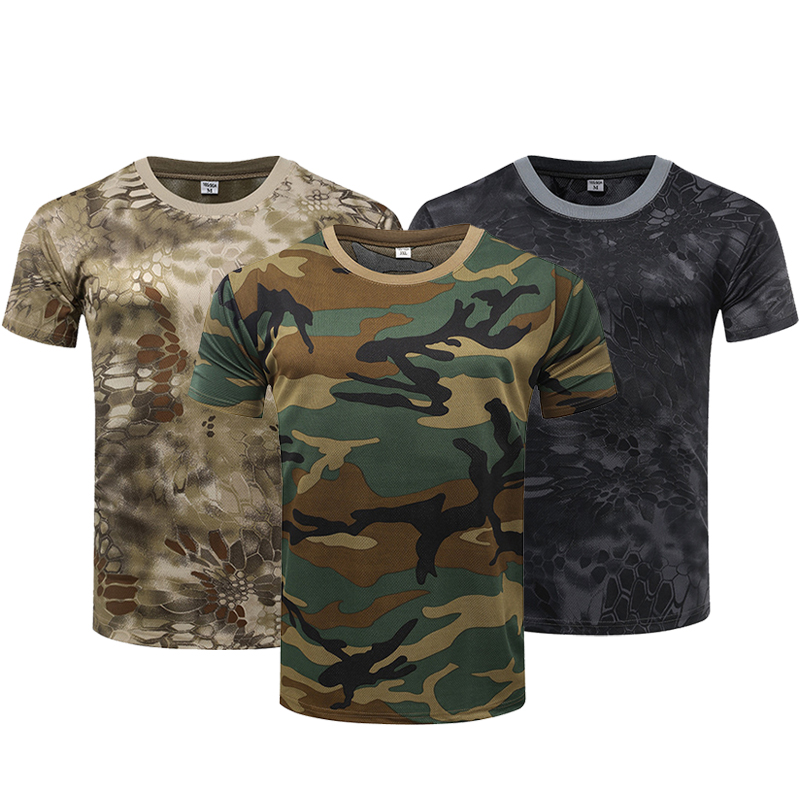 デイリーウェア メンズ タクティカル カモフラージュ Tシャ - Outdoor Hunting T Shirts のレビューと価格