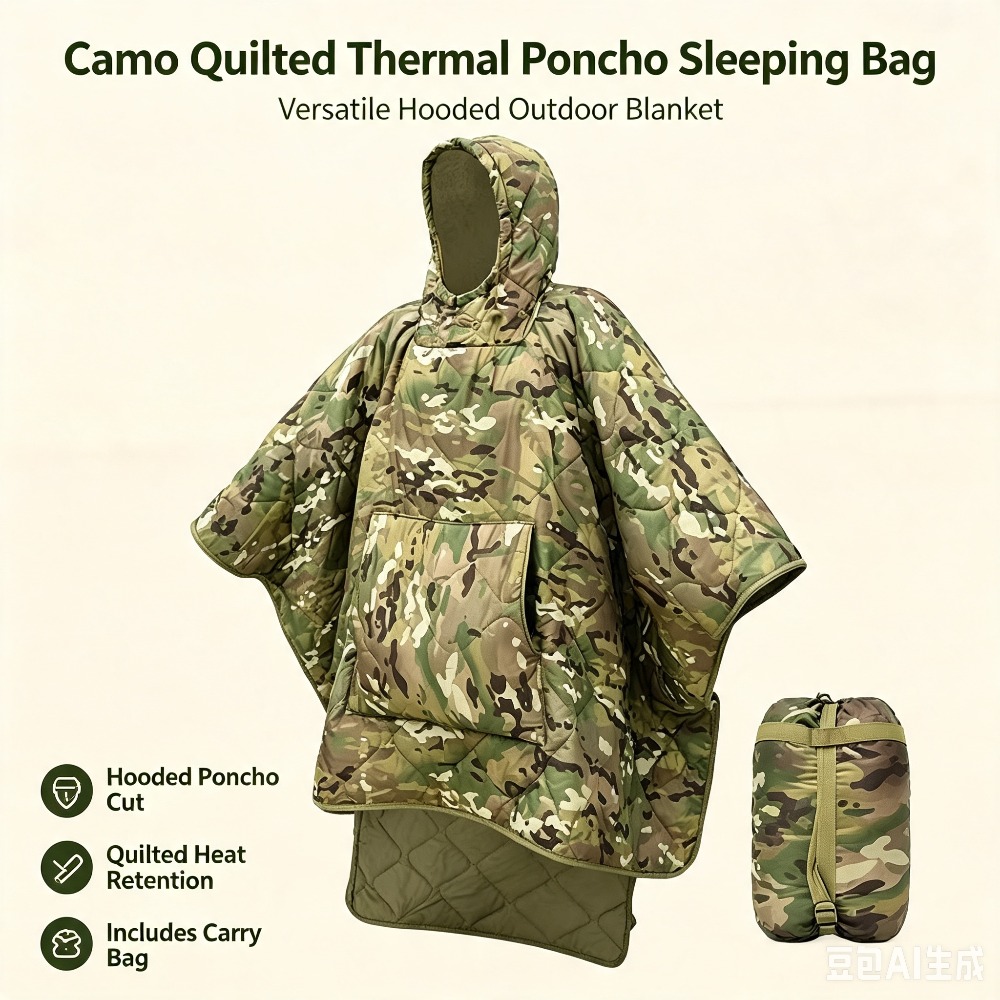 迷彩ブランケット防水断熱ポンチョ冬用暖かいライナー屋外キャン - Outdoor Hunting Blanket のレビューと価格