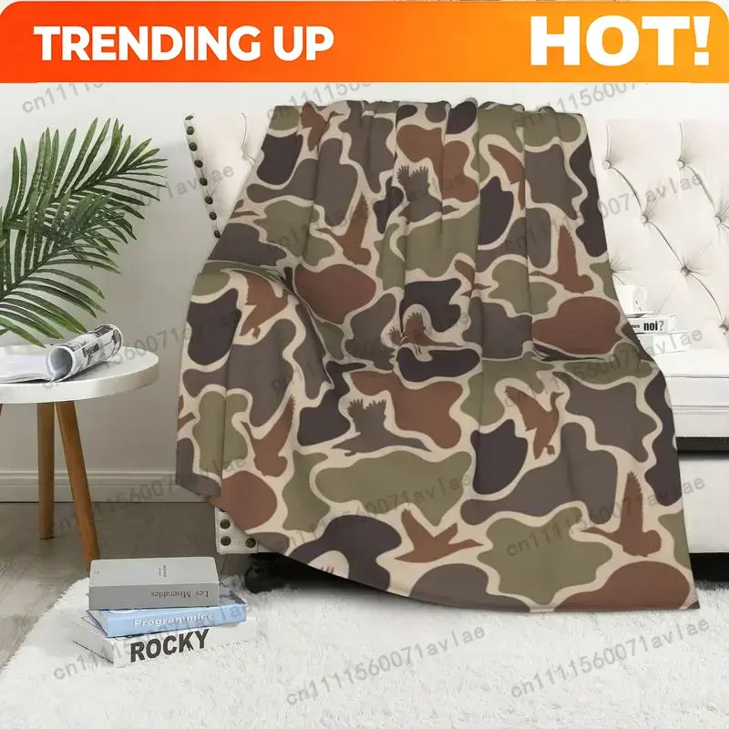 カスタマイズ可能なヴィンテージダックカモブランケット、レトロ - Outdoor Hunting Blanket のレビューと価格