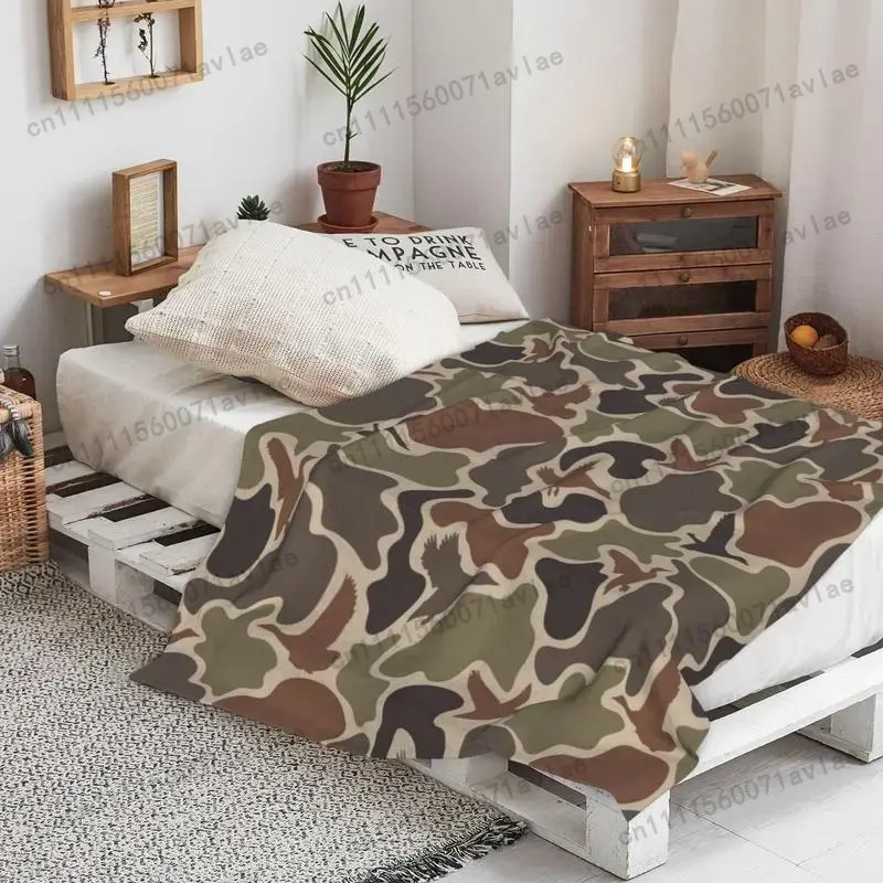 カスタマイズ可能なヴィンテージダックカモブランケット、レトロ - Outdoor Hunting Blanket のレビューと価格