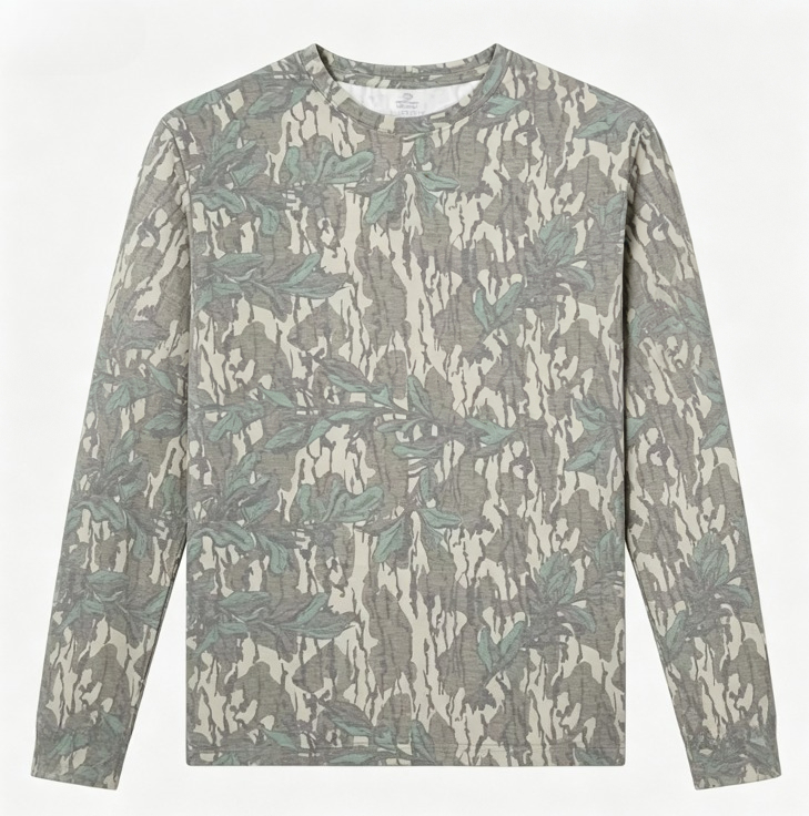 カモフラージュ柄長袖Tシャツ ツリーリーフ迷彩プリント クル - Outdoor Hunting T Shirts のレビューと価格
