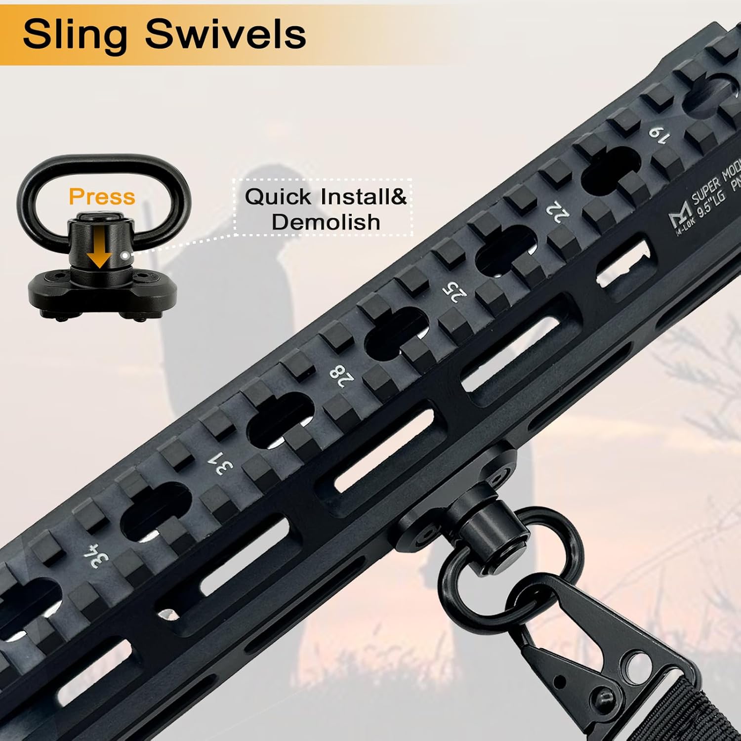 2ポイントQDライフルスリング、長さ調整機能付きマルチミッシ - Rifle Sling Swivel のレビューと価格