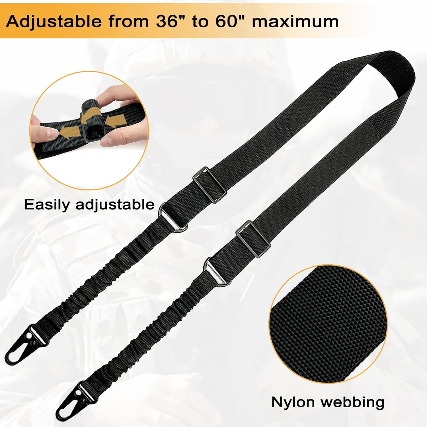 2ポイントQDライフルスリング、長さ調整機能付きマルチミッシ - Rifle Sling Swivel のレビューと価格