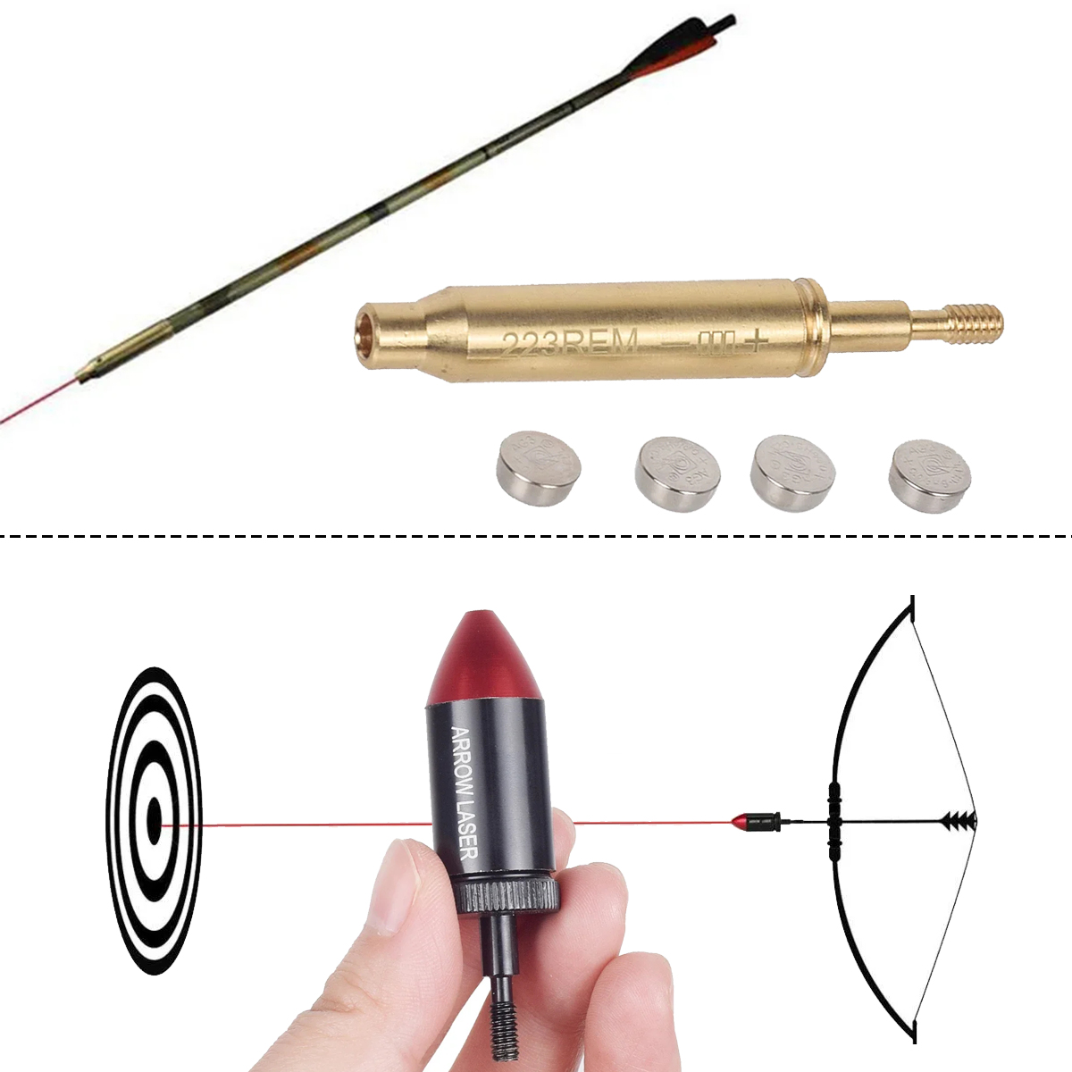 戦術アーチェリー .223 REM レッドレーザー真鍮サイト - Laser Boresighter Kit のレビューと価格