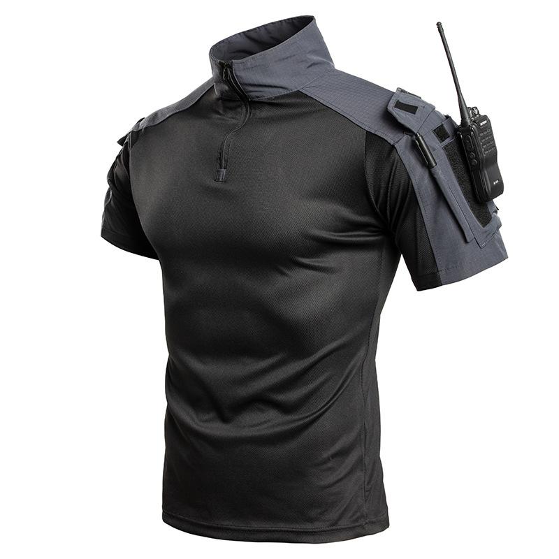 アウトドアタクティカル速乾Tシャツトレーニングスーツ半袖メン - Outdoor Hunting T Shirts のレビューと価格
