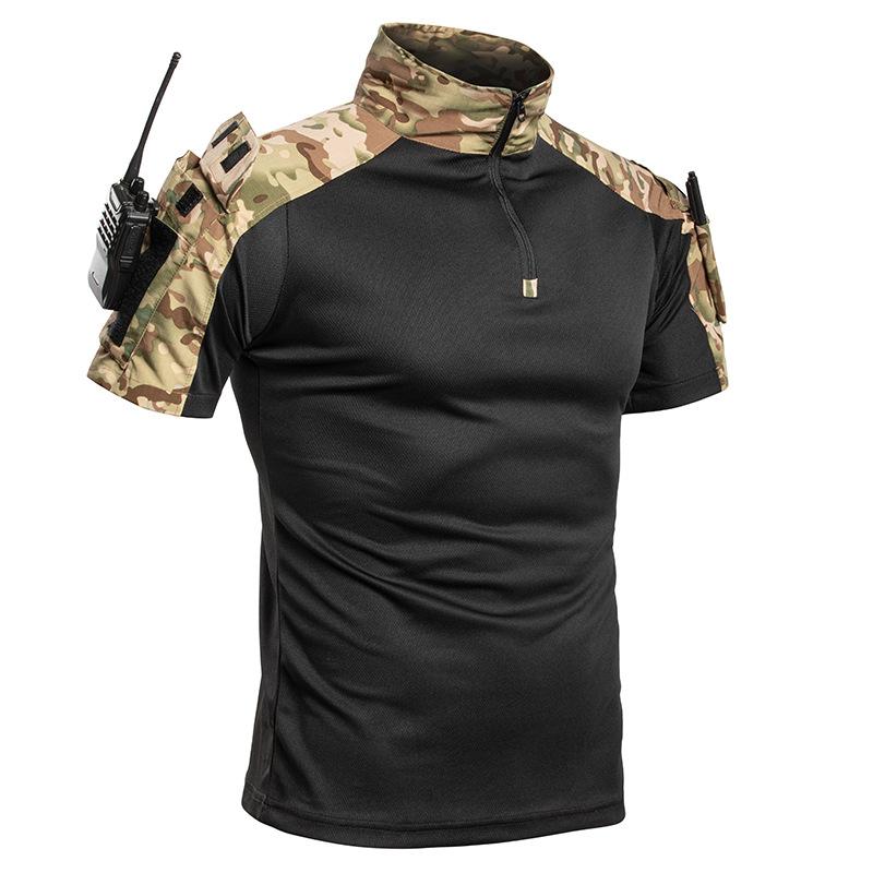 アウトドアタクティカル速乾Tシャツトレーニングスーツ半袖メン - Outdoor Hunting T Shirts のレビューと価格