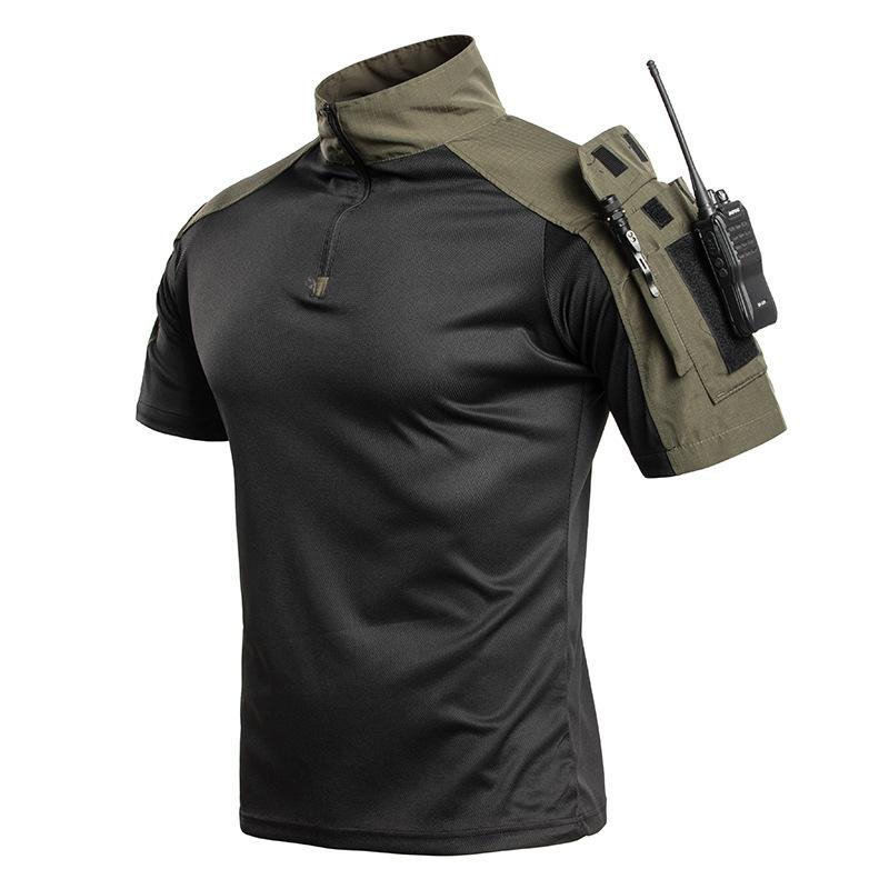 アウトドアタクティカル速乾Tシャツトレーニングスーツ半袖メン - Outdoor Hunting T Shirts のレビューと価格