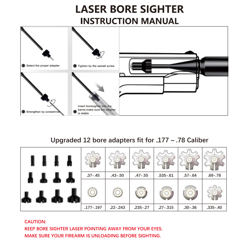 戦術用レーザーボアサイトキット 赤/緑レーザーサイト 12個 - Laser Boresighter Kit のレビューと価格